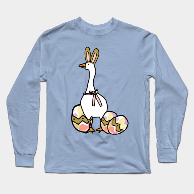 Funny Easter Bunny Ears on Gaming Goose Long Sleeve T-Shirt by ellenhenryart